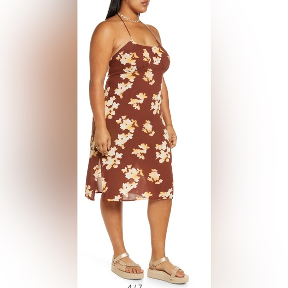 BP. Brown Halter Midi Dress Size 3x NWT - Picture 3 of 15